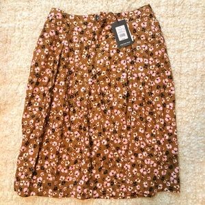 NWT Who What Wear Floral Print A-line Midi Skirt